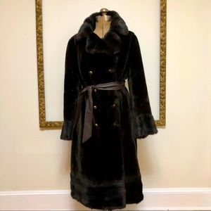 Vintage Full Length Faux Fur Coat